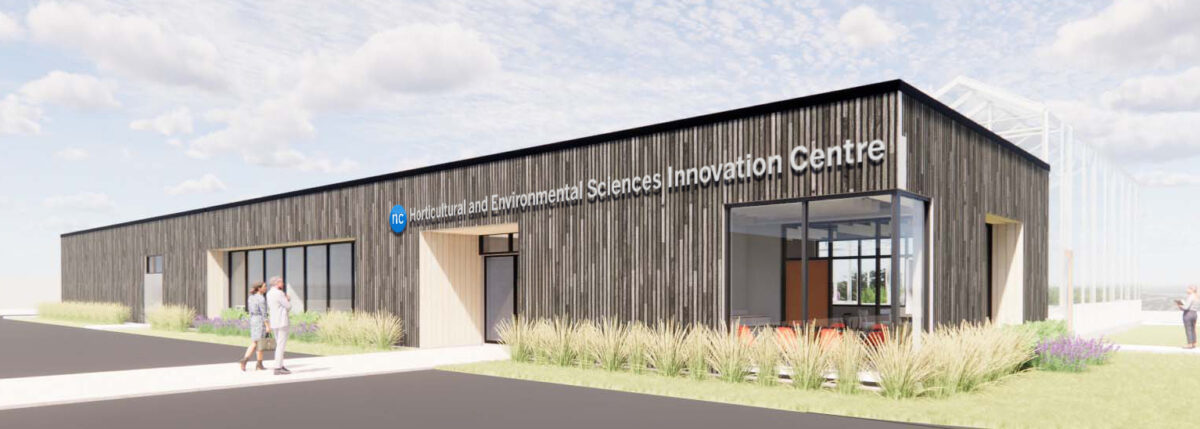 Rendering of New Horticulture and Environmental Sciences Innovation Centre building.