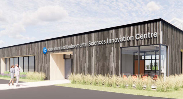 Rendering of New Horticulture and Environmental Sciences Innovation Centre building.