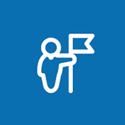 Icon of person holding flag