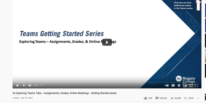 Thumbnail preview of the Exploring Teams Tabs – Assignments, Grades, Online Meetings – Getting Started Series video