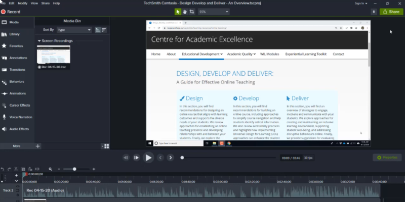 Thumbnail preview of the Exporting Camtasia Recordings to MP4 Video File Format video