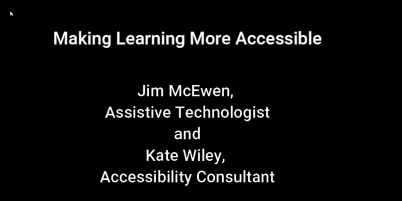 Thumbnail preview of the Making Learning More Accessible video