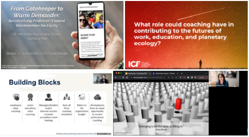 Collage of 4 Images Relating to Coaching in Education