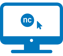 A cursor on a screen clicking an NC button