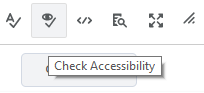 A screenshot demonstrating the Accessibility Checker icon in Brightspace