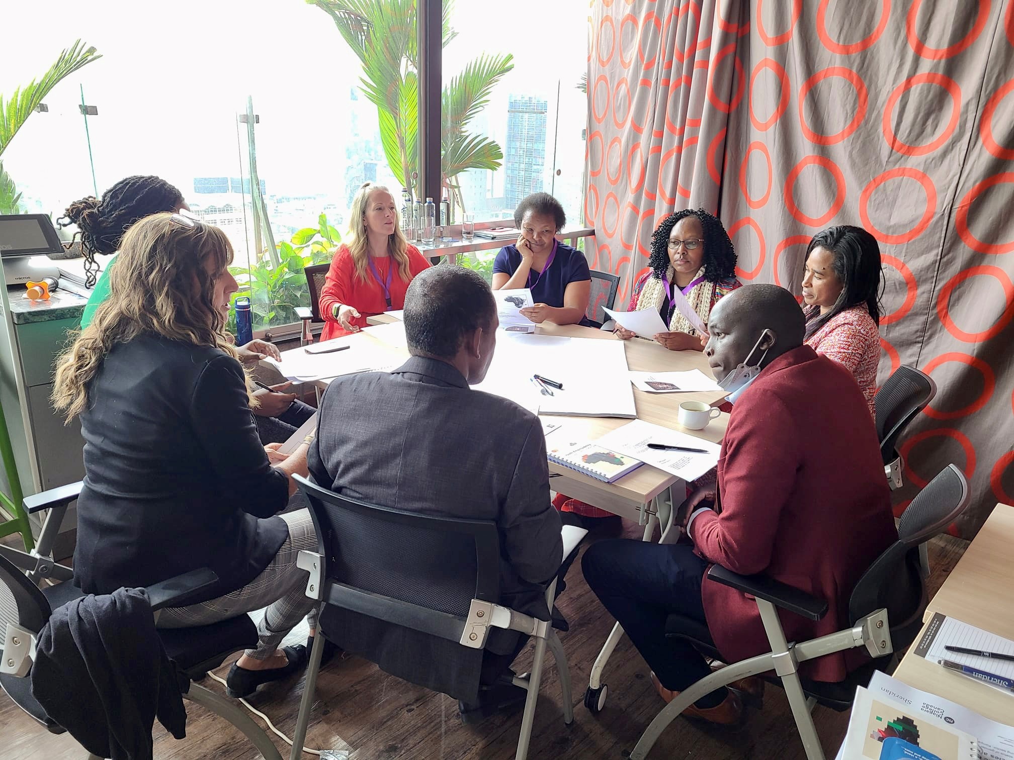 A group of people seated at a table