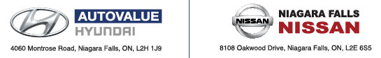 AutoValue Hyundai and Niagara Falls NISSAN logos