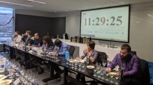 Artisan Distilling students doing a blind tasting of gins.