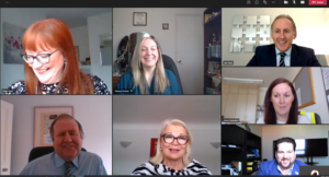 a Zoom screenshot of staff from NC and New College Lanarkshire