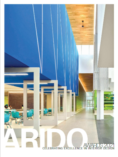 a cover of a design awards publication showcasing the Welland Student Commons