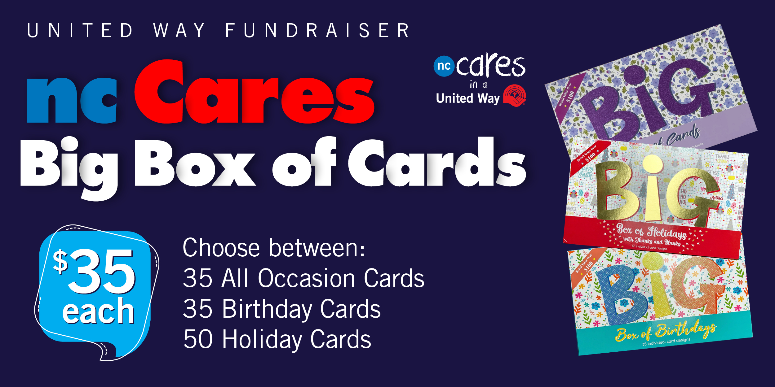 Big Box of Cards fundraiser in support of United Way InsideNC