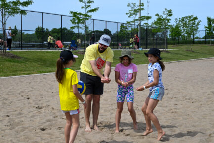 Welland Girls Sports Day_volleyball station