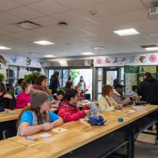 Emma Gizzarelli from Jacob&Co.Designs leads a beading workshop