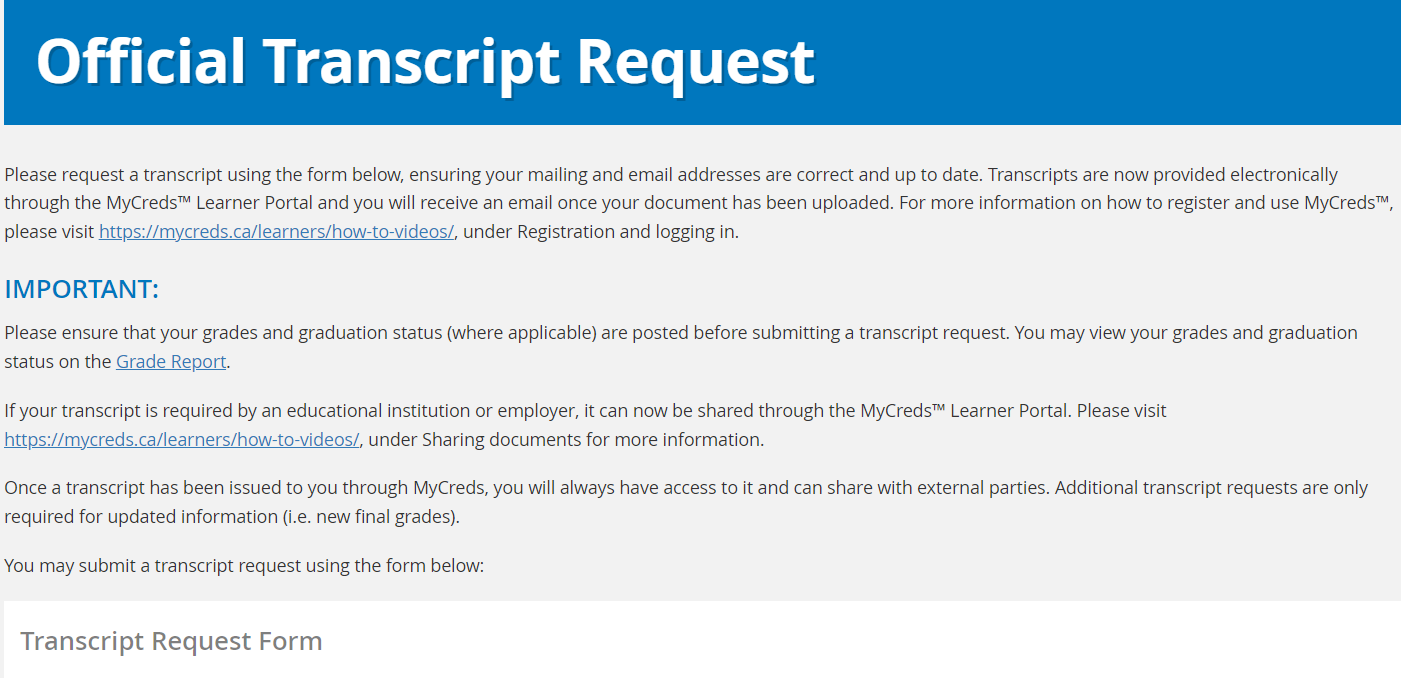 How-to: Request a Transcript | MyNC | Niagara College