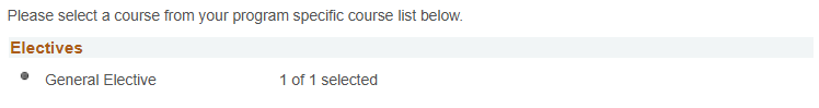 1 of 1 electives selected