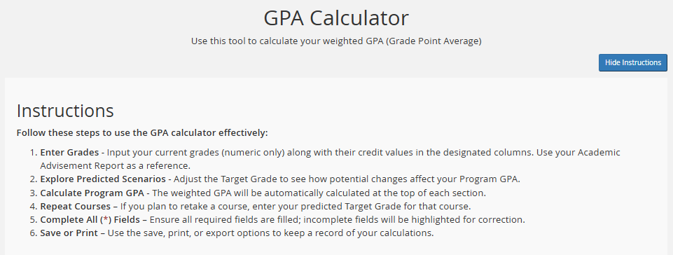 How-to: GPA Calculator | MyNC | Niagara College