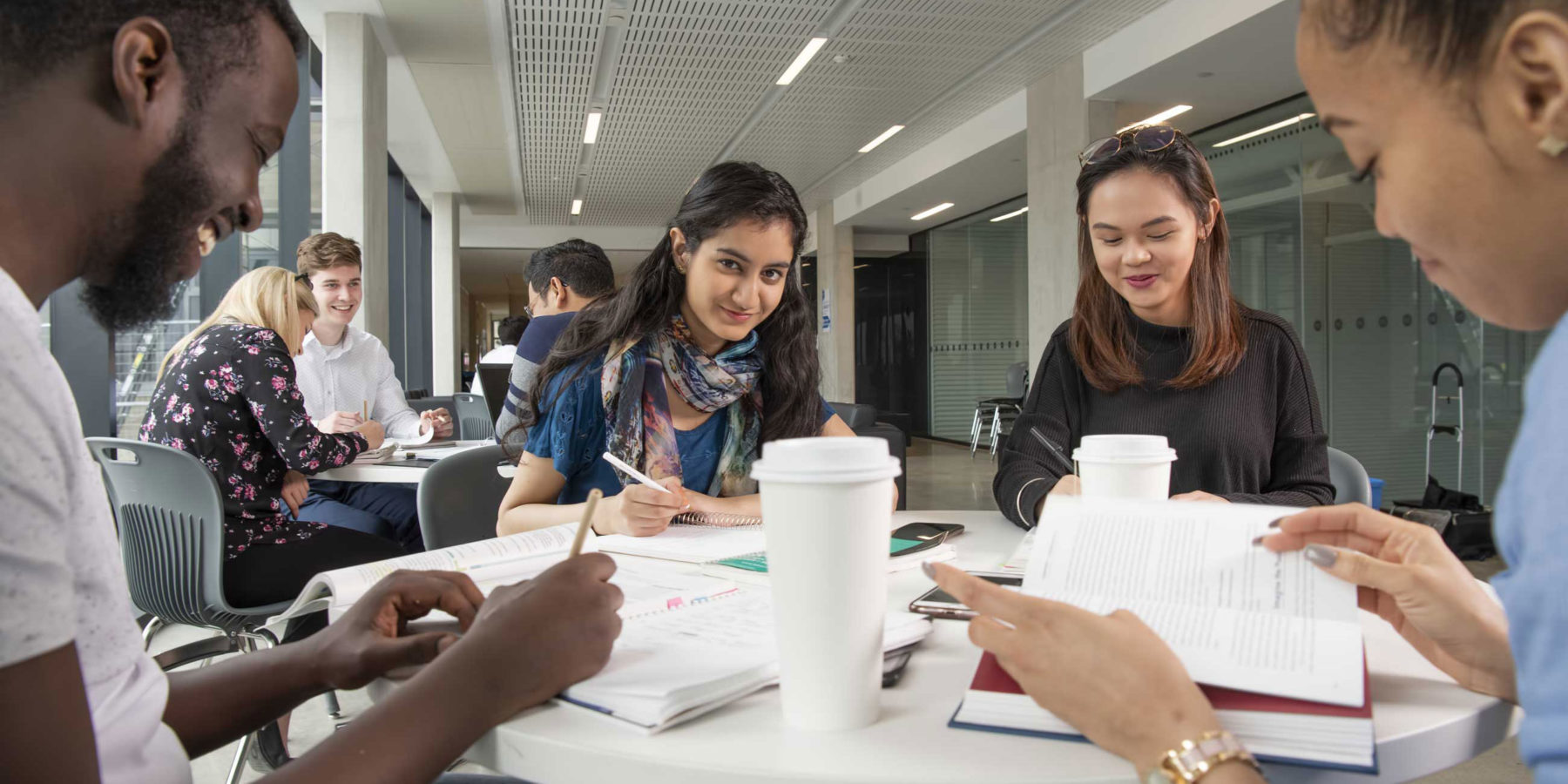 Students working together at a table