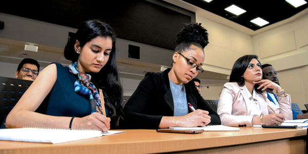 Students listen to lecture