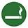 Icon with white cigarette on green background