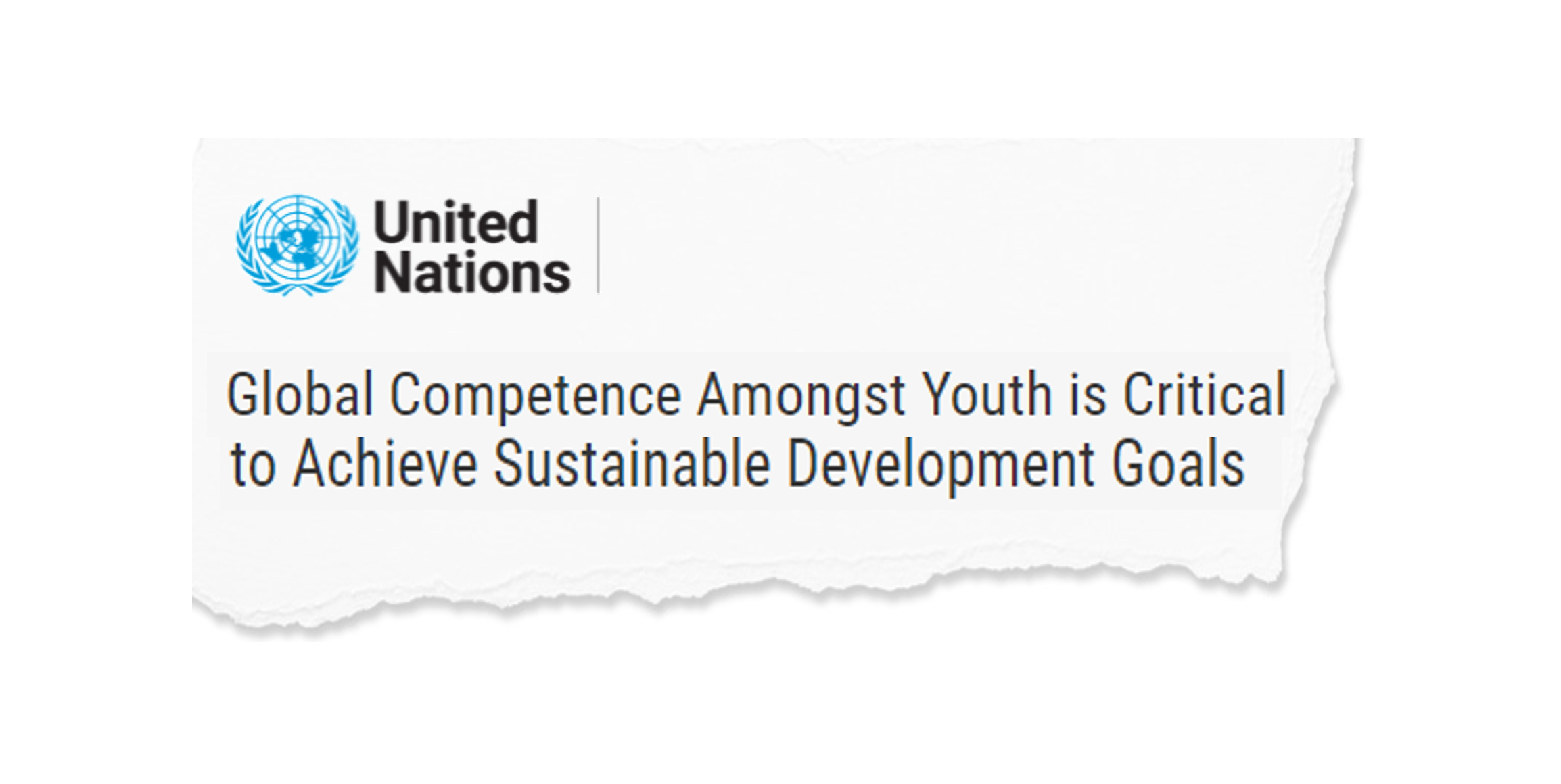 Newspaper clipping demonstrating the importance of developing a global mindset for employment success.