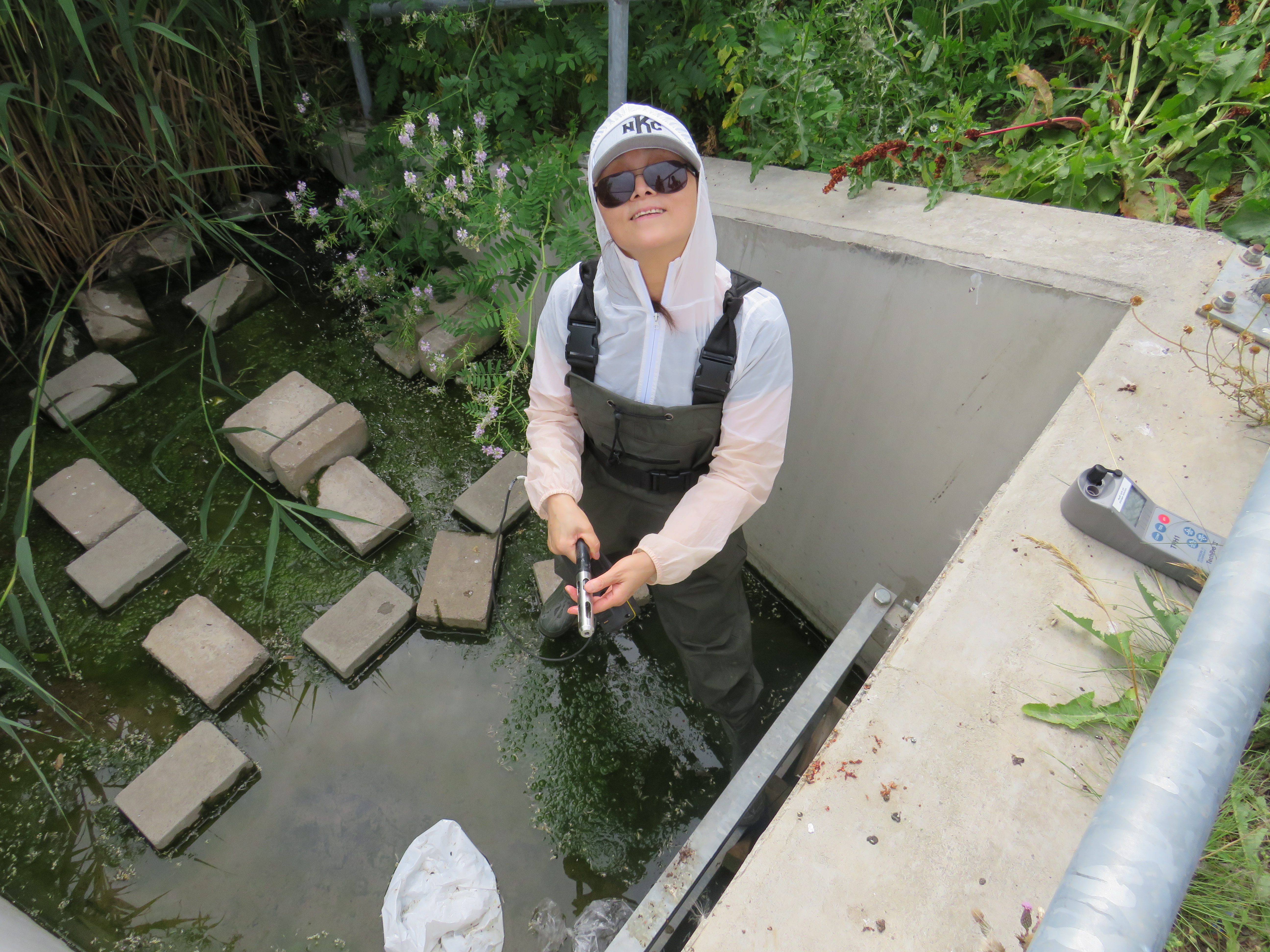 Student water monitoring in a storm water retention pond