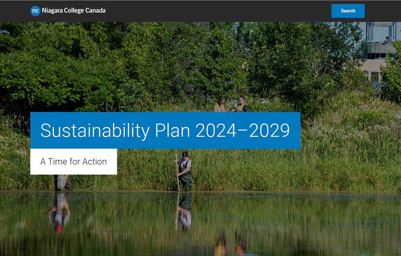 Sustainability Plan website screenshot