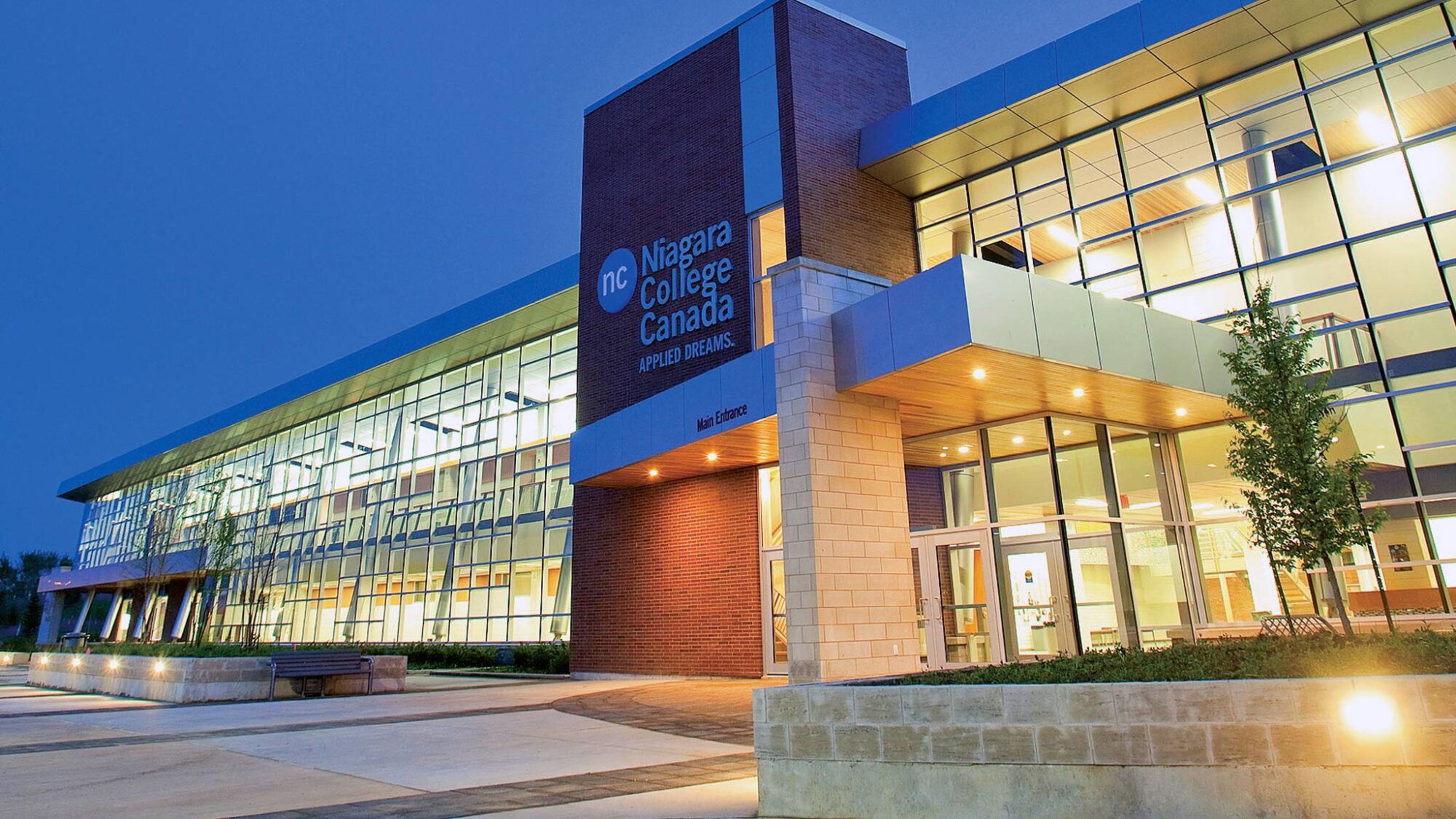 NC Welland Campus at night