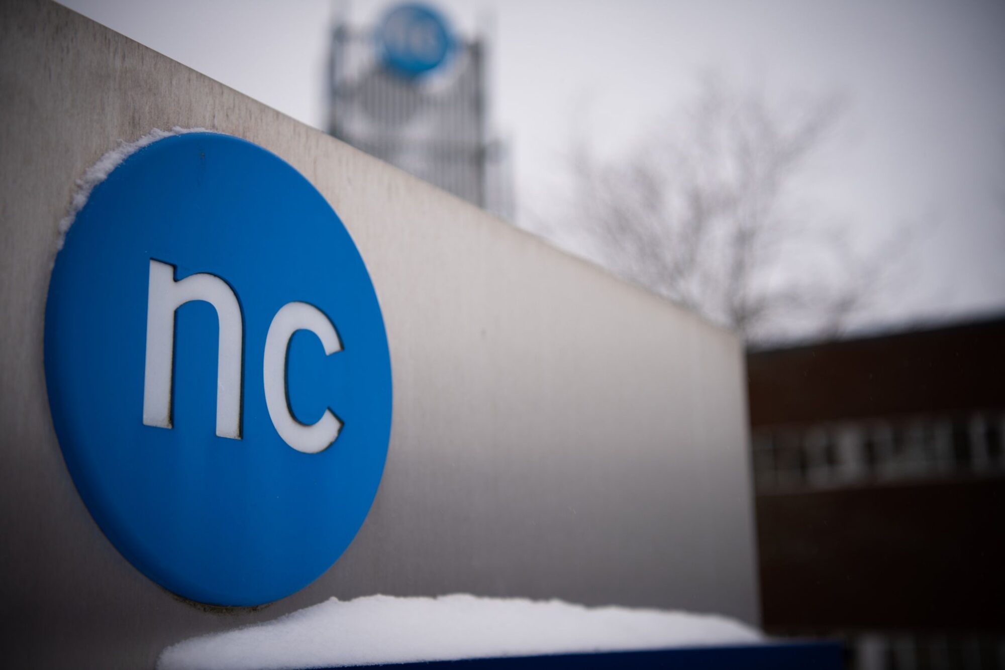 A photo of the NC sign at the Welland Campus