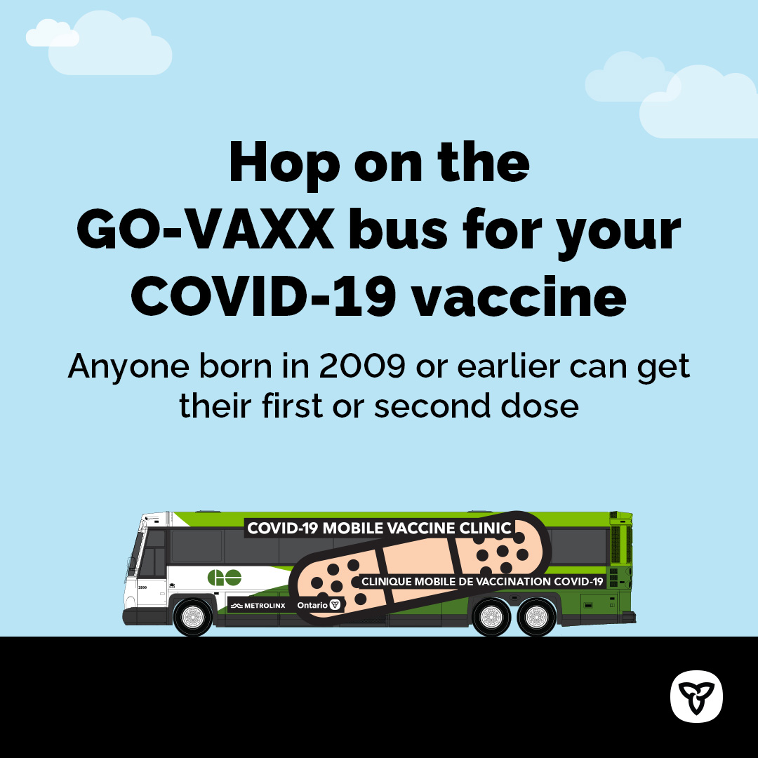 Graphic image of a bus with text.