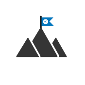 A mountain with a NC flag at the peak