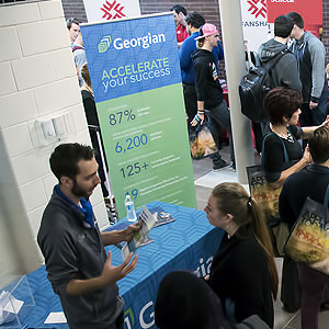 Georgian College booth set up on campus