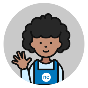 Cartoon NC recruiter waving