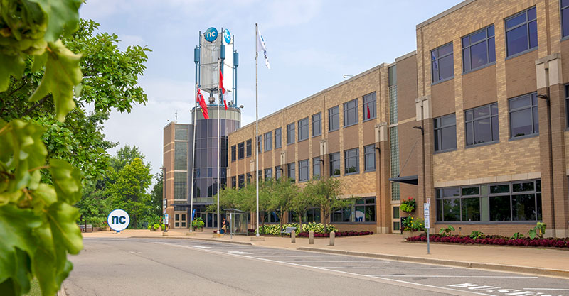 Front elevation of the NOTL Campus taken from beneath a tree